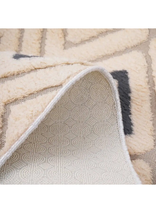Dots Selena Velvet Back Walker, 100 x 190 cm, Approx. 1.850 kg - Beige Grey - Image 3