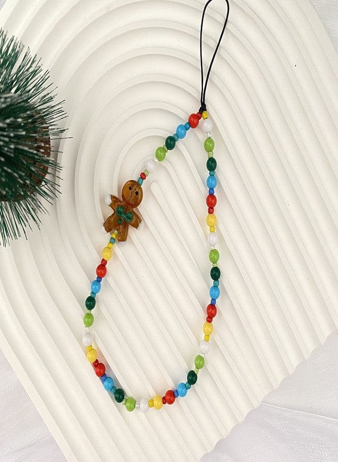 TUCAI Christmas Beaded phone charms Christmas Tree Phone Chain Handmade Rainbow Acrylic Beads Keychain for Women Girls (style 2) - Image 3