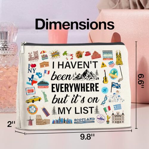UPNEGE Travel Gifts Makeup Bag, Travelers Gifts for Women, Gifts for Women Who Like to Travel, Adventure I Haven't Been Everywhere But It's on My List Zipper Makeup Pouch - Image 2