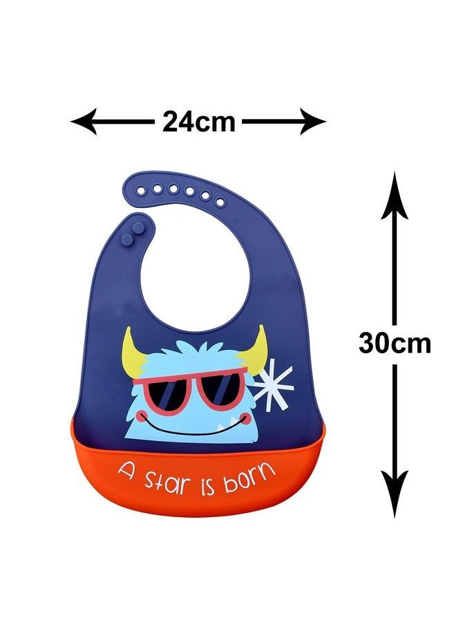 The Little Lookers Silicone Baby Feeding Bib For Kids Toddlers With Adjustable Strap Waterproof Easy To Wash Stain Proof ; Bpa Free Soft Material Bibs With Tray Food Catcher (03 Years) (Pack Of 1)  - Image 4