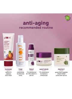 Plum 1% Resveratrol & Vitamin C Youthful Glow Moisturizer Cream | Fights Signs Of Ageing | Enhances Collagen Production | Boosts Glow | Lightweight & Quick-Absorbing | 100% Vegan | 50G  - Image 3