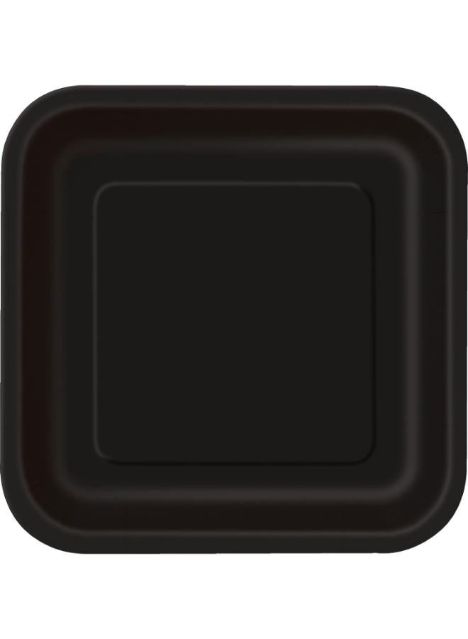 Unique Midnight Black Square Plate 9" - Image 1