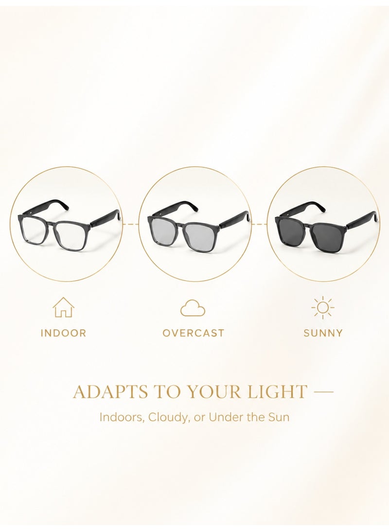 Smart Bluetooth Translation Glasses with Photochromic Lenses, Real-Time Instant Translation - Image 4