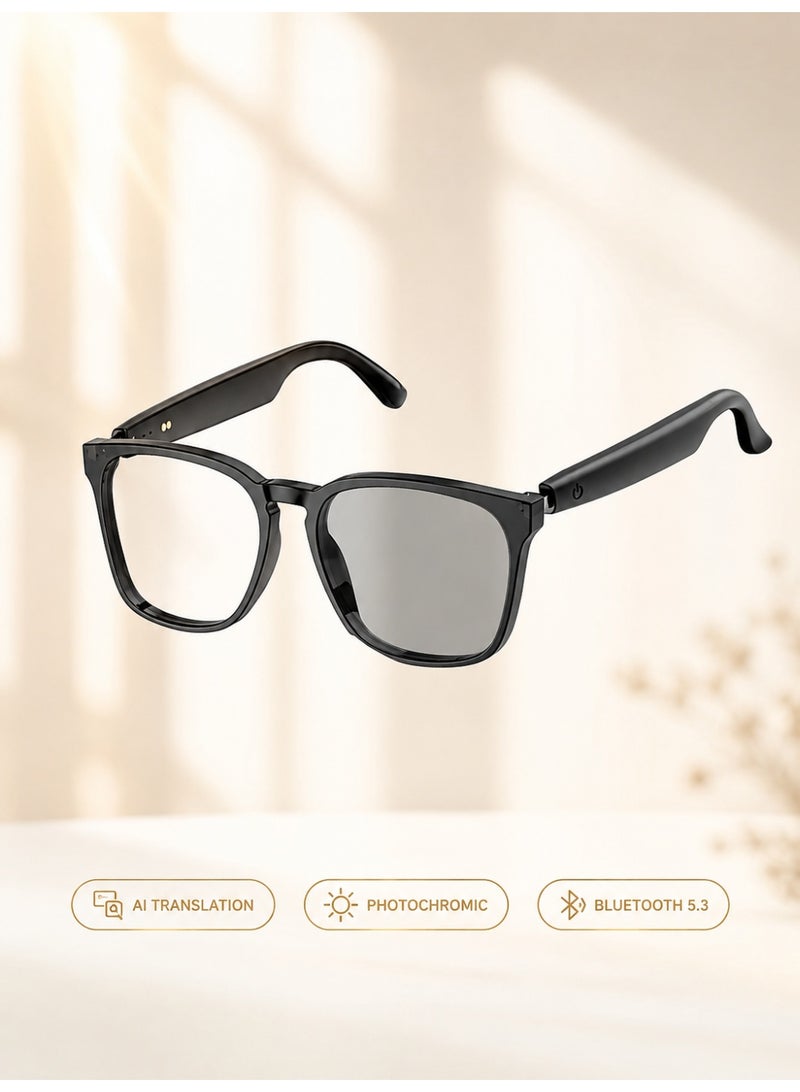 Smart Bluetooth Translation Glasses with Photochromic Lenses, Real-Time Instant Translation - Image 1