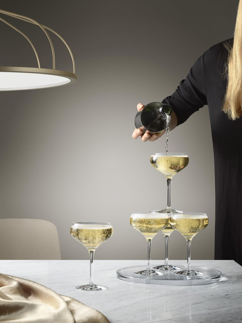 Orrefors More Coupe 7 Fl. Oz. Cocktail Glasses - Set of 4, Classic Cocktail Coupe Glasses - Kitchen & Dining Crystal Glassware, Versatile Serving for Champagne & Margaritas, Dishwasher Safe - Image 2