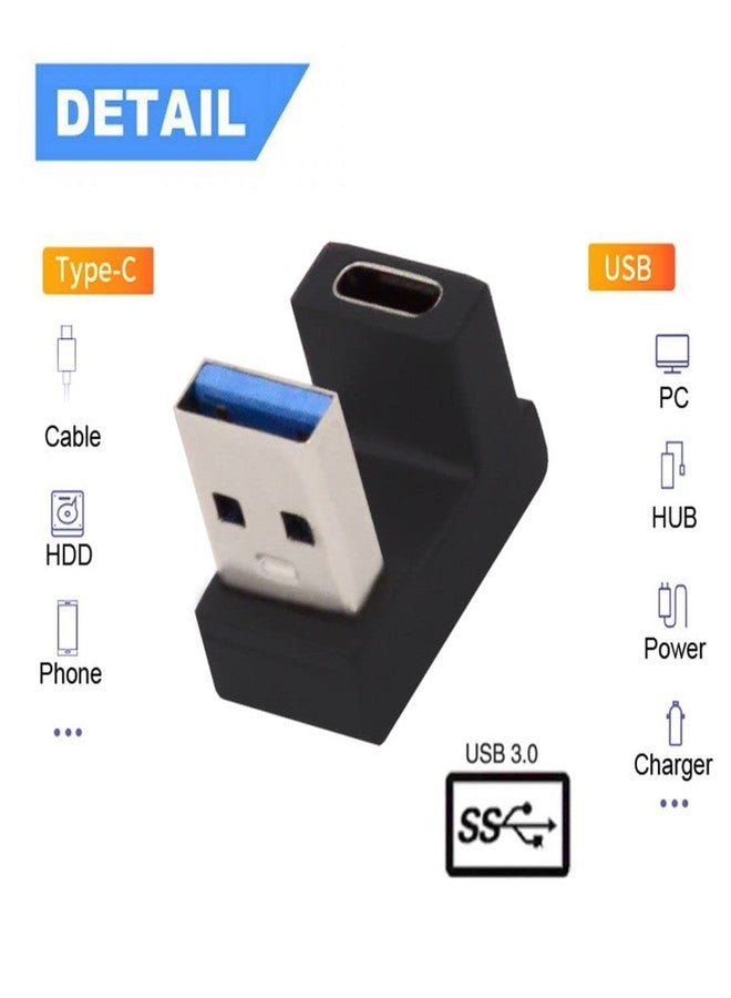 Chenyang USB C to USB Adapter,USB 3.1 Type C Female to USB 3.0 Type A Male Data OTG Power Adapter for Laptop Desktop U Shape Angled - Image 3