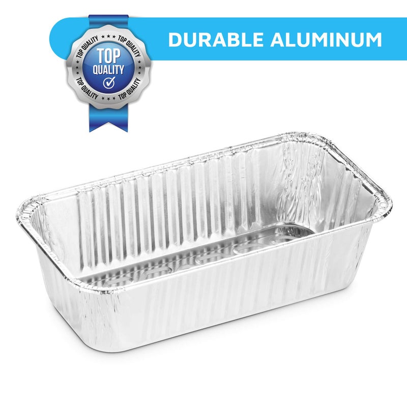 Montopack Aluminum Disposable Loaf Pans | Deep Standard Size 8.5  X 4.5  Extra Thick Foil Bread Containers For Baking  Food Storage & Takeout | Eco-Friendly & Recyclable | Bulk 50-Pack 2 Pound Trays - Image 5