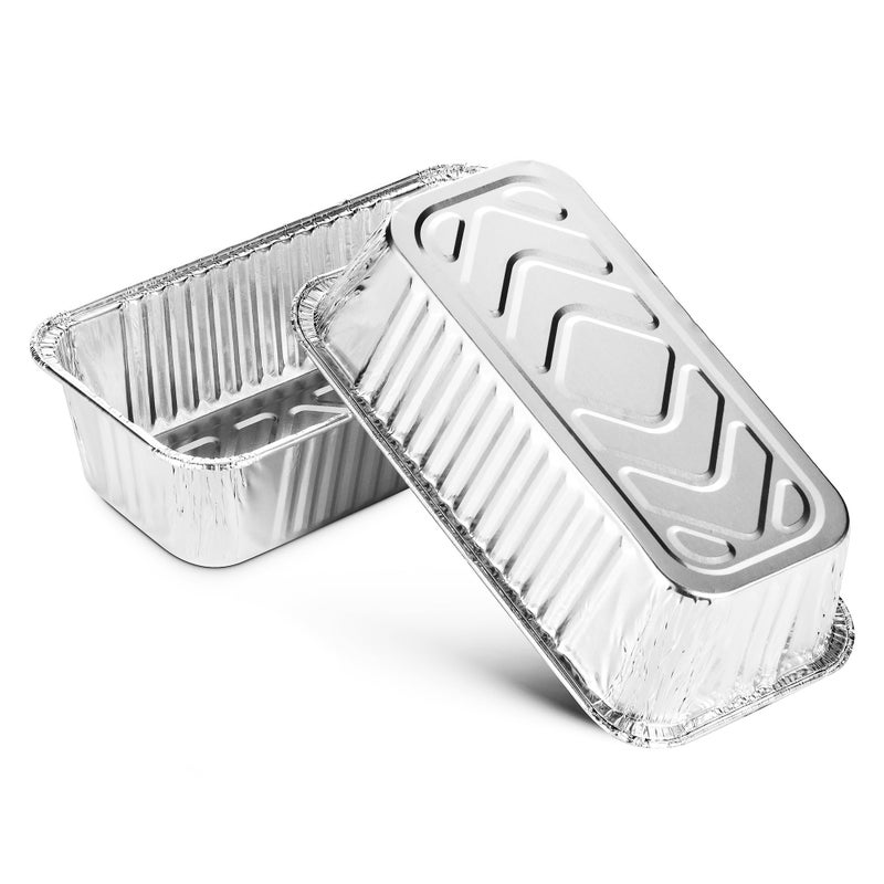 Montopack Aluminum Disposable Loaf Pans | Deep Standard Size 8.5  X 4.5  Extra Thick Foil Bread Containers For Baking  Food Storage & Takeout | Eco-Friendly & Recyclable | Bulk 50-Pack 2 Pound Trays - Image 3