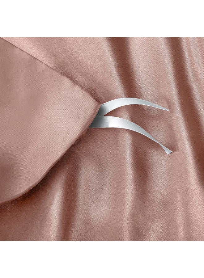 P Pothuiny 5 Pieces Satin Duvet Cover Full/Queen Size Set, Luxury Silky Like Champagne Duvet Cover Bedding Set with Zipper Closure, 1 Duvet Cover + 4 Pillow Cases (No Comforter) - Image 5