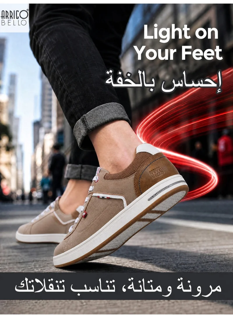ARRIGO BELLO Khaki ARRIGO BELLO Men's Stylish Sneakers Low Top Casual Lace-up Shoes for Daily Wear for Men | Best Price UAE
