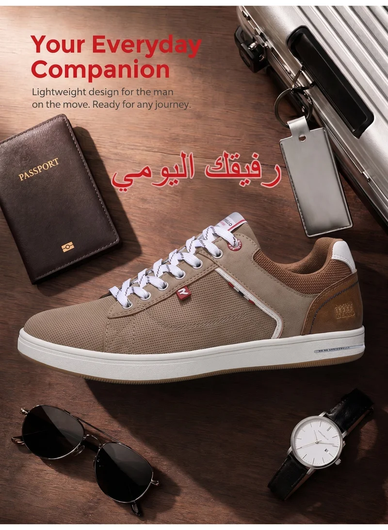 ARRIGO BELLO Khaki ARRIGO BELLO Men's Stylish Sneakers Low Top Casual Lace-up Shoes for Daily Wear for Men | Best Price UAE