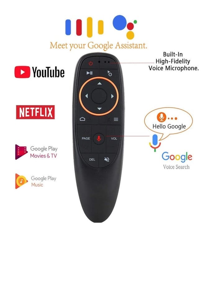 MOXOM - Voice Remote Air Mouse Remote 2.4G Rf Wireless Remote Control With 6 Axis Gyroscope And Ir Learning Air Fly Mouse With Voice Input For Android Tv Box Pc Smart Tv Htpc Projector - Image 1
