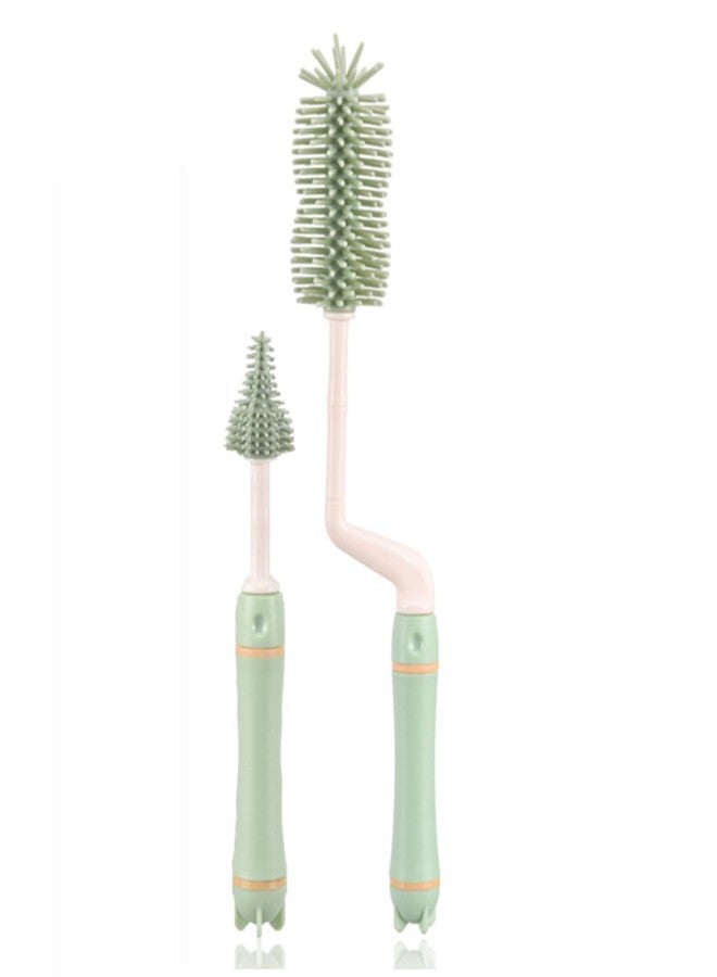 SEMITO Bottle Cleaning Brush Long Handle for Baby Bottle, Bottle Nipple, Water Bottle, Container, Vase, Glass, Brush for Home and Kitchen Accessories Item Products Easy to Clean Bottle Corners - Image 1