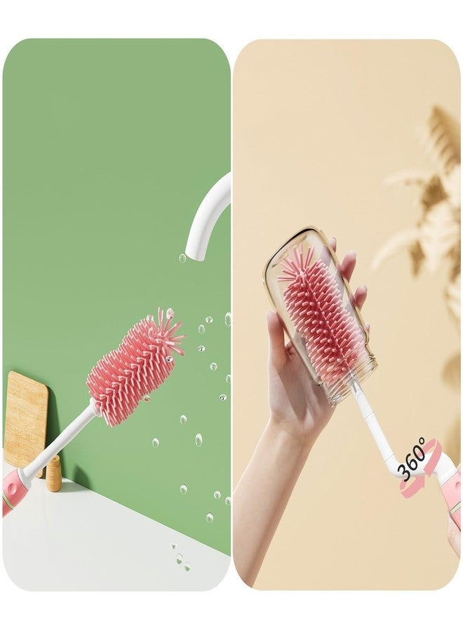 SEMITO Bottle Cleaning Brush Long Handle for Baby Bottle, Bottle Nipple, Water Bottle, Container, Vase, Glass, Brush for Home and Kitchen Accessories Item Products Easy to Clean Bottle Corners - Image 4