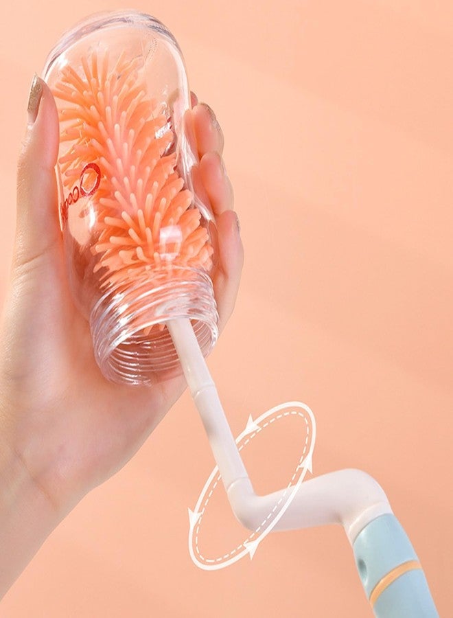 SEMITO Bottle Cleaning Brush Long Handle for Baby Bottle, Bottle Nipple, Water Bottle, Container, Vase, Glass, Brush for Home and Kitchen Accessories Item Products Easy to Clean Bottle Corners - Image 3