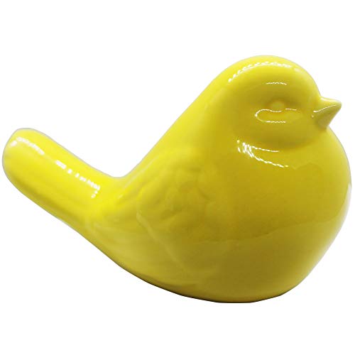 realideas New Yellow Bird Figurine, Ceramic Chubby Bird Figure Cottage Animal Bird Statue Decorations for Home Garden Decor Accents - Image 3