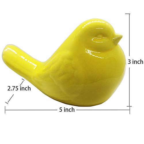 realideas New Yellow Bird Figurine, Ceramic Chubby Bird Figure Cottage Animal Bird Statue Decorations for Home Garden Decor Accents - Image 4