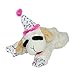 Multipet Lamb Chop Dog Plush Toy wBirthday Hat Squeaky Toy for All Dogs Soft Plush Stuffed Animal Dog Toys for Playing Cute Birthday Toy 105 Pink Hat 5 Squeakers - Image 3