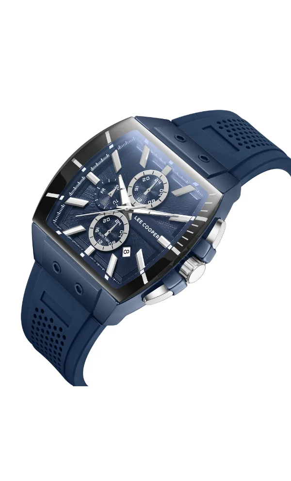 Lee Cooper Men's Multi Function Display Watch With Dark Blue Silicone Strap - LC08081.999