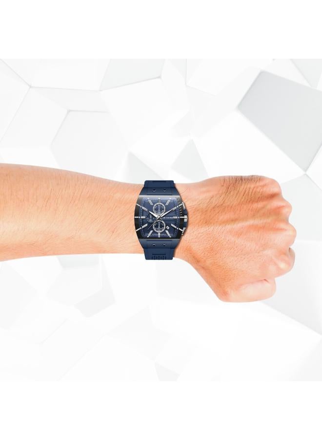 لي كوبر ساعة رجالية متعددة الوظائف بسوار سيليكون أزرق داكن - Image 4