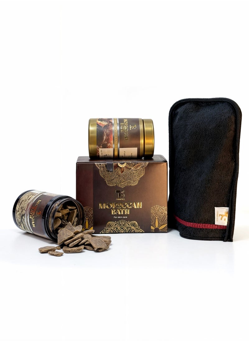 TS COSMETICS - Moroccan Bath Kit - soap Moroccan and Moroccan Mud with bath Loof Gift - Image 1