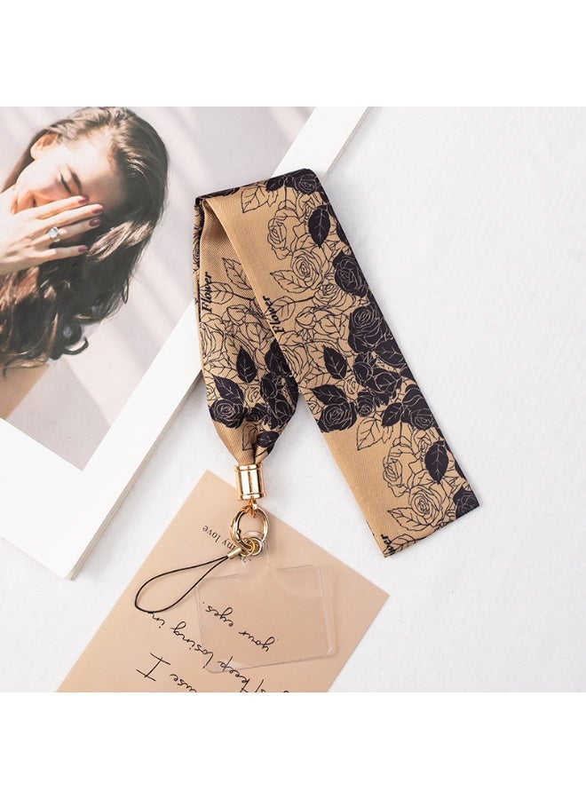 NIBEMINENT Beaded Phone Lanyard, Anti Lost Removable Wrist Strap, Long Satin Chain Pendant Bracelet Pendant, Phone Keychain Lanyard