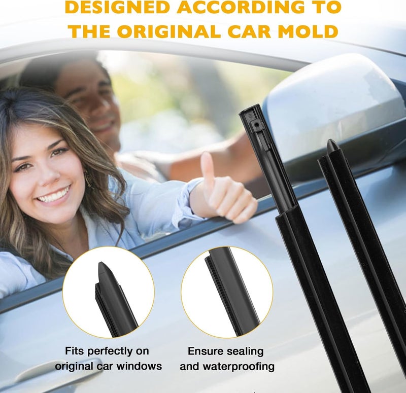 Gledewen 4 Pcs Weatherstrip Window Seal for Dodge Ram 1500 2500 3500 4500 5500 (2009-2021) - Image 2