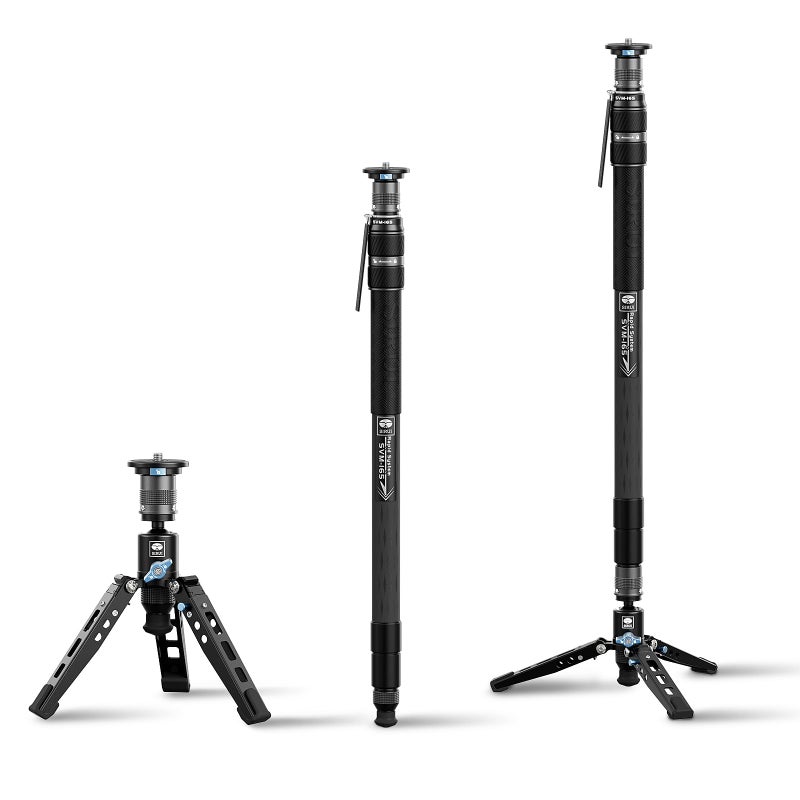 SIRUI SVM165 Rapid Monopod for Cameras 65 Carbon Fiber Monopod with Feet OneStep Rapid Height Adjustment Lightweight for DSLR Camera Modular 3 in 1 Max Load 22lbs