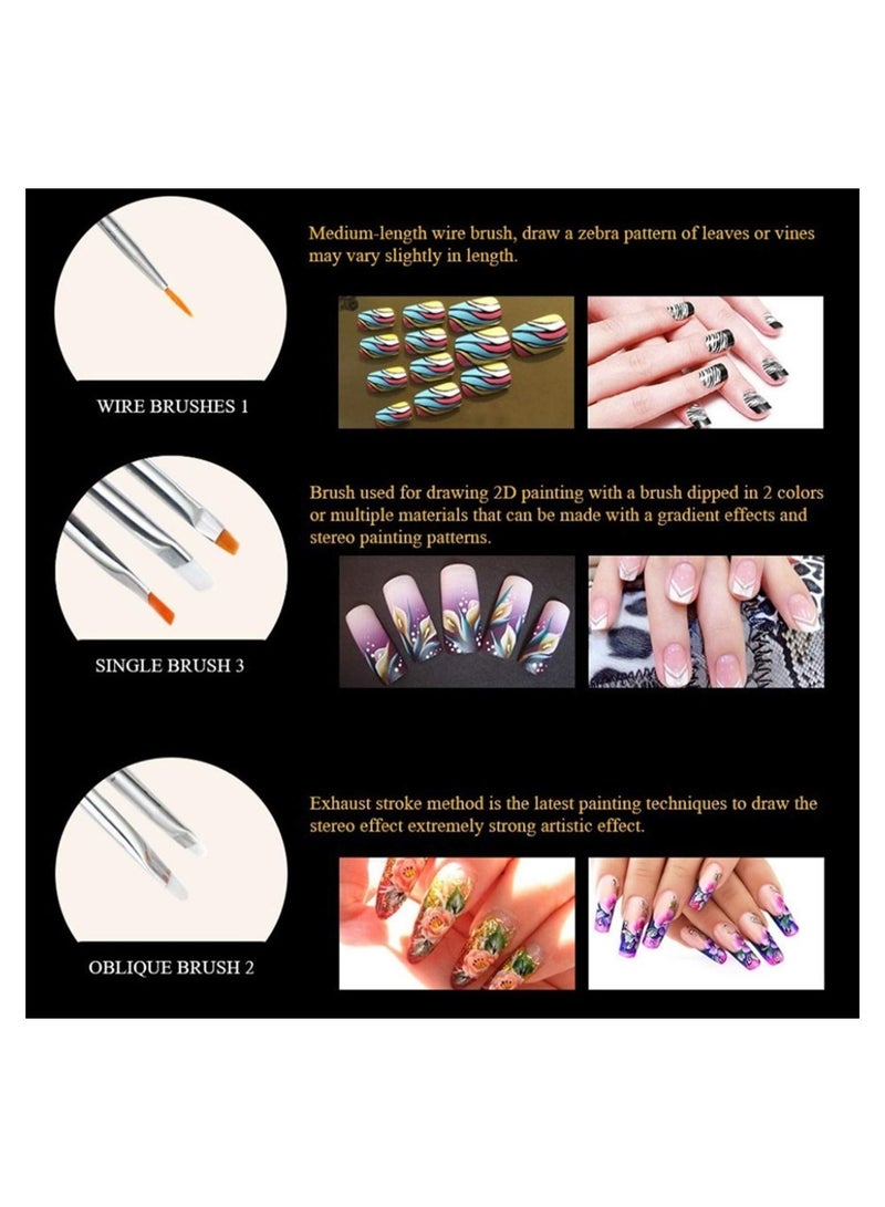 ORiTi مجموعة فرش الأظافر 20 قطعة - طقم رسم فن الأظافر - Image 5
