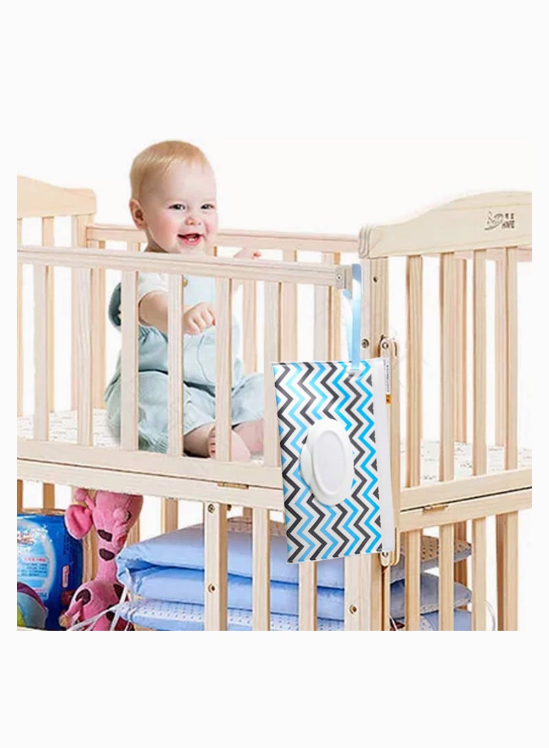 حقيبة موزع مناديل مبللة محمولة، حقيبة مناديل أطفال قابلة لإعادة الاستخدام وإعادة التعبئة، حافظة مناديل سفر صديقة للبيئة وخفيفة الوزن، موزع مناديل سفر لحديثي الولادة - Image 4