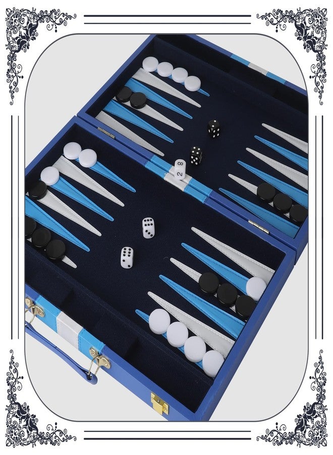 Froggod 15 inch Backgammon Sets for Adults - Classic Board Game for Adults - Portable Travel Backgammon Set for 2 Players - Perfect Adult Board Games for Gifts & Family Fun(Vivid Blue) - Image 5