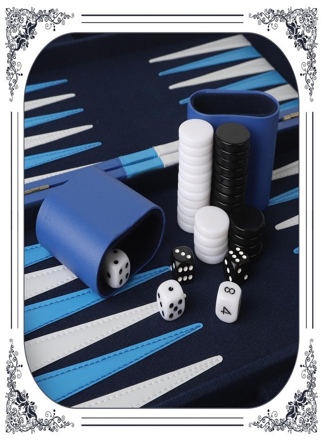 Froggod 15 inch Backgammon Sets for Adults - Classic Board Game for Adults - Portable Travel Backgammon Set for 2 Players - Perfect Adult Board Games for Gifts & Family Fun(Vivid Blue) - Image 4