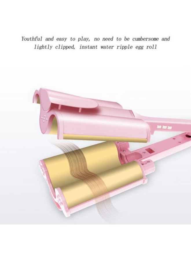 NIBEMINENT Egg Roll Water Corrugated Curling Iron Pink - Image 2