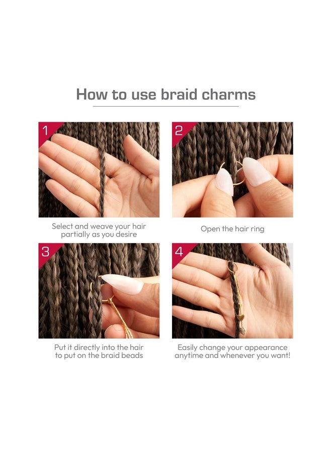 ريد باي كيس RED by Kiss Dreadlock Jewelry Braid Charms Hair Cuffs for Women مضفر الشعر المعلقات مشابك الديكور 3 قطع (79)  - Image 4