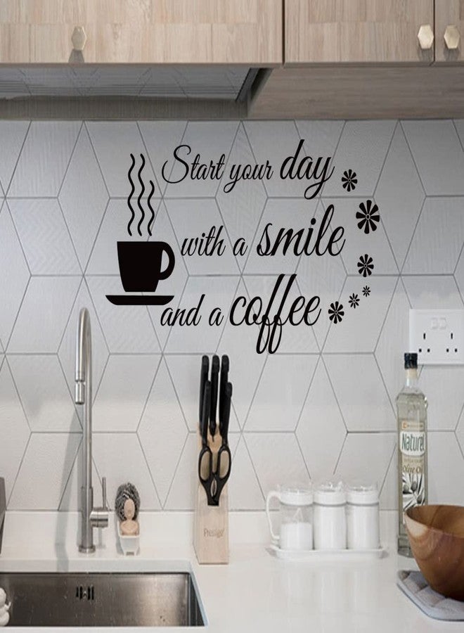 Fencosyn Start Your Day with a Smile and a Coffee Home Art Wall Decal Stickers Removable Décor for Kitchen Coffee Bar School Office - Image 3