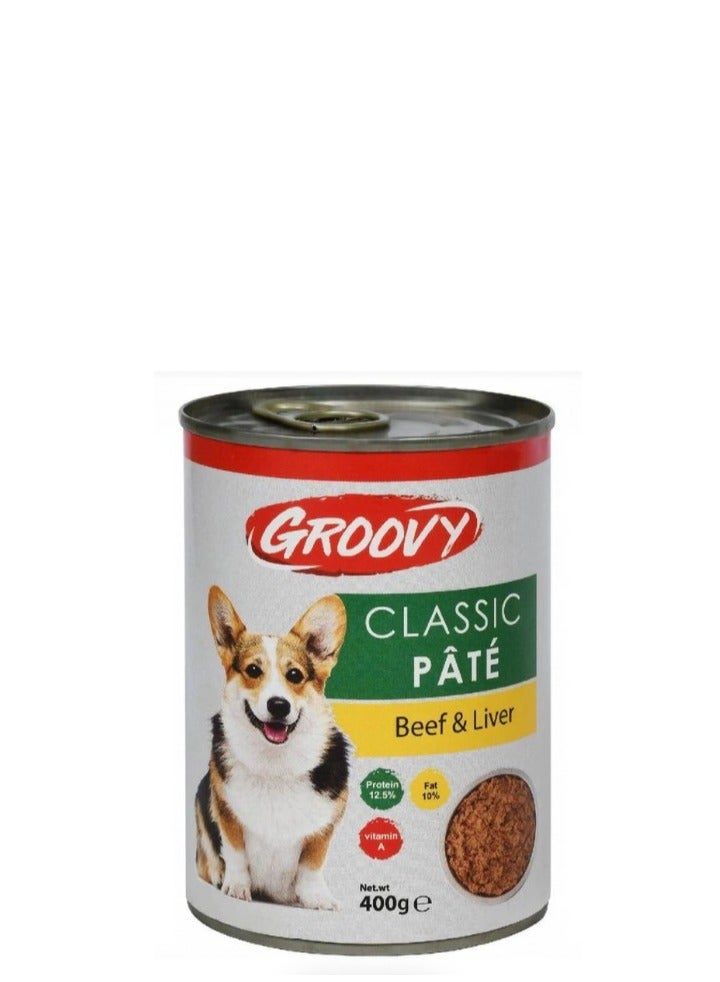 جروفي Classic Dog Pate with Beef & Liver400 gr