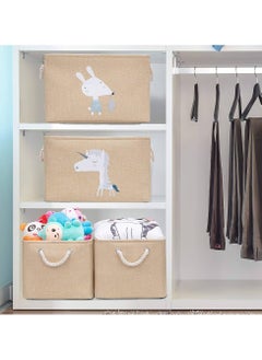 VIO Foldable Cloth Basket Organizer Soft Fabric Storage Bag for Baby Supplies Clothes Nappies Diapers Milk Wipes Creams Washable Canvas Storage Bin for Toys Books Rattles Blocks Assorted  - Image 2
