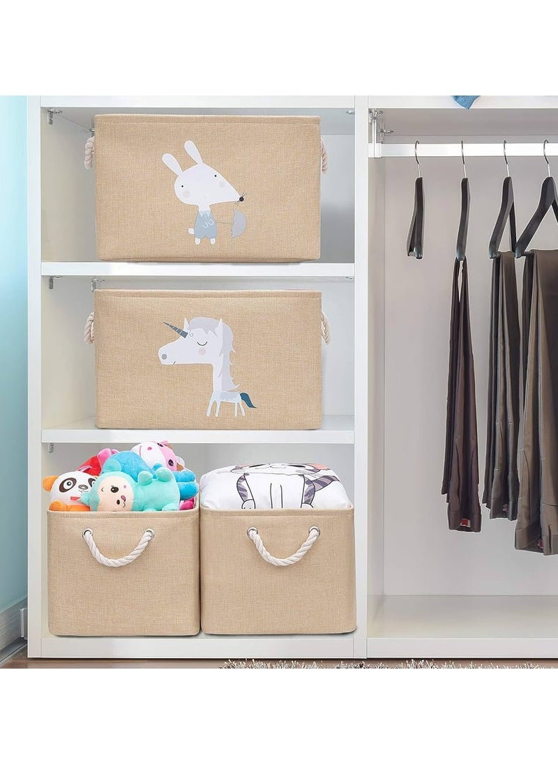 VIO Foldable Cloth Basket Organizer Soft Fabric Storage Bag for Baby Supplies Clothes Nappies Diapers Milk Wipes Creams Washable Canvas Storage Bin for Toys Books Rattles Blocks Assorted  - Image 2