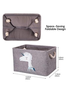 VIO Foldable Cloth Basket Organizer Soft Fabric Storage Bag for Baby Supplies Clothes Nappies Diapers Milk Wipes Creams Washable Canvas Storage Bin for Toys Books Rattles Blocks Assorted  - Image 4
