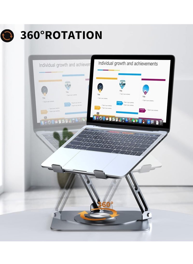 Adjustable Laptop Stand for Desk – Foldable Portable Laptop Riser Made from Durable Aluminum Alloy – Ergonomic, Ventilated Cooling Notebook Stand Compatible with MacBook Pro/Air, Dell, HP, Lenovo, and All 10-16 Laptops u0026 Tablets – Sleek u0026 Stable Design - Image 3