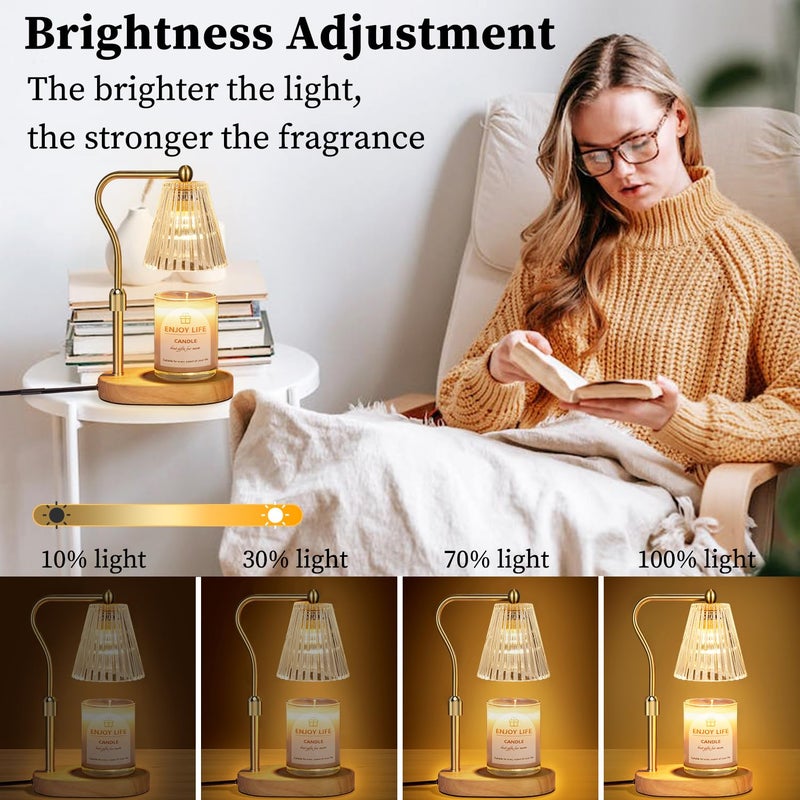 seenlast Candle Warmer Lamp with Timer Dimmer Adjustable Height for New Home Bedroom, Vintage Home Decor for Scented Jar - Image 2