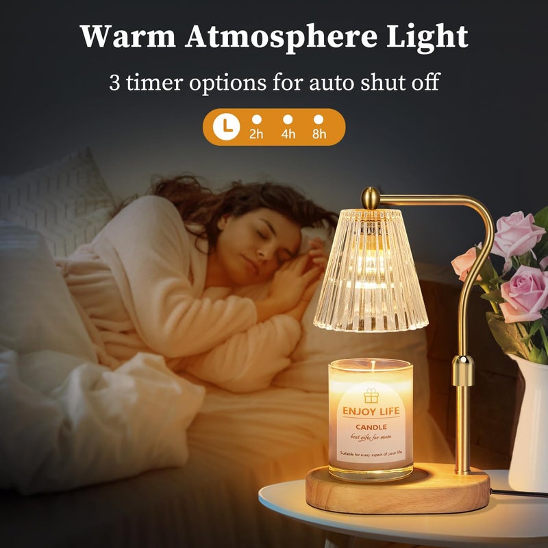 seenlast Candle Warmer Lamp with Timer Dimmer Adjustable Height for New Home Bedroom, Vintage Home Decor for Scented Jar - Image 3