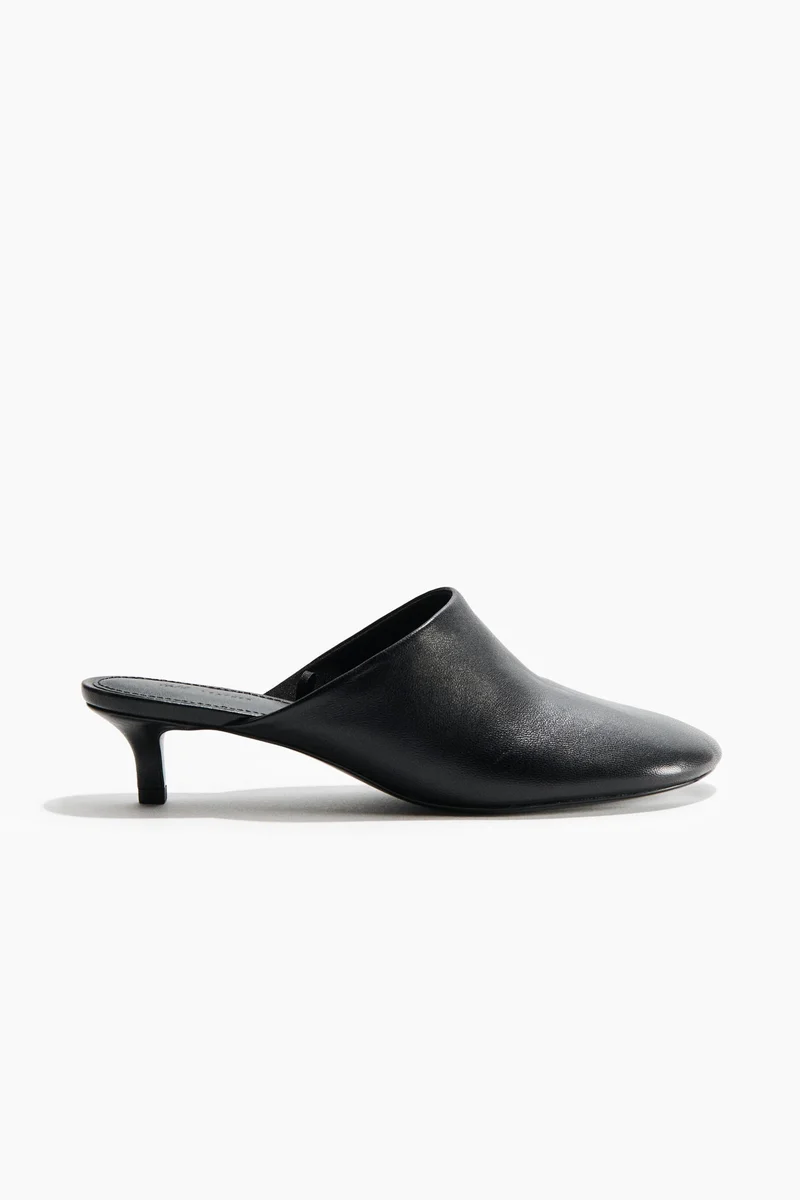 H&M Kitten-heeled leather mules