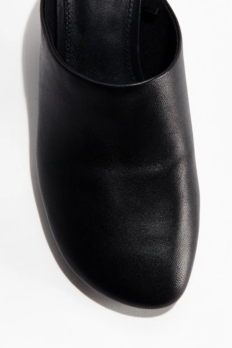 H&M Kitten-heeled leather mules