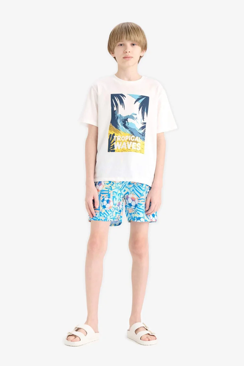 ديفاكتو Boy Regular Fit Printed Swim Shorts