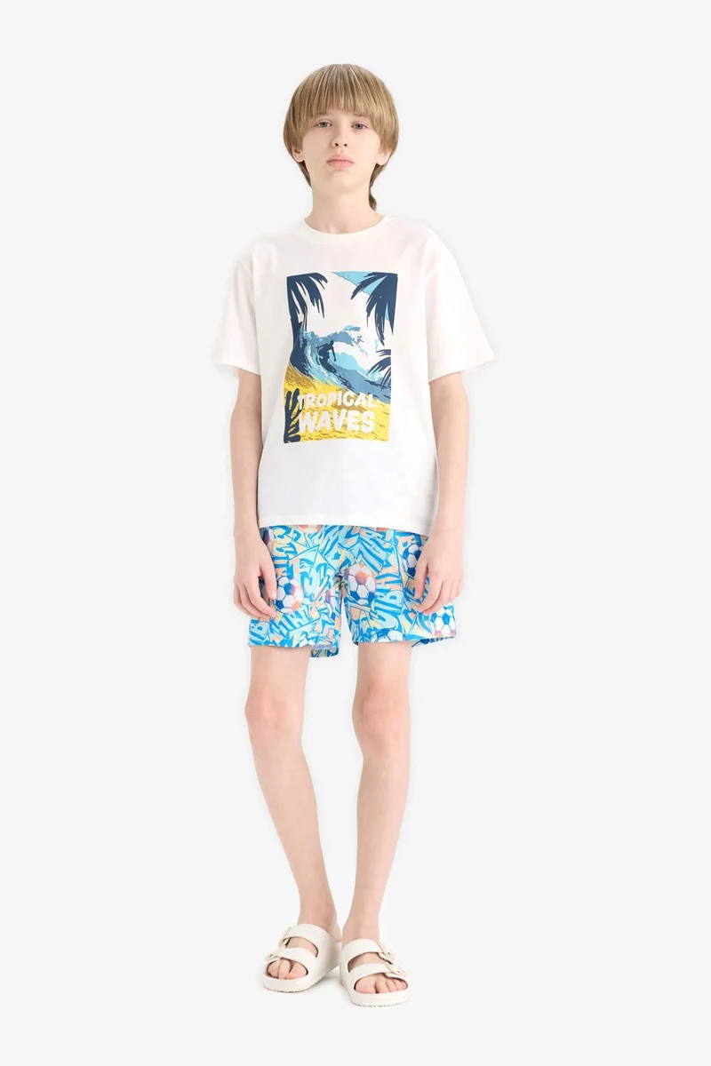 ديفاكتو Boy Regular Fit Printed Swim Shorts