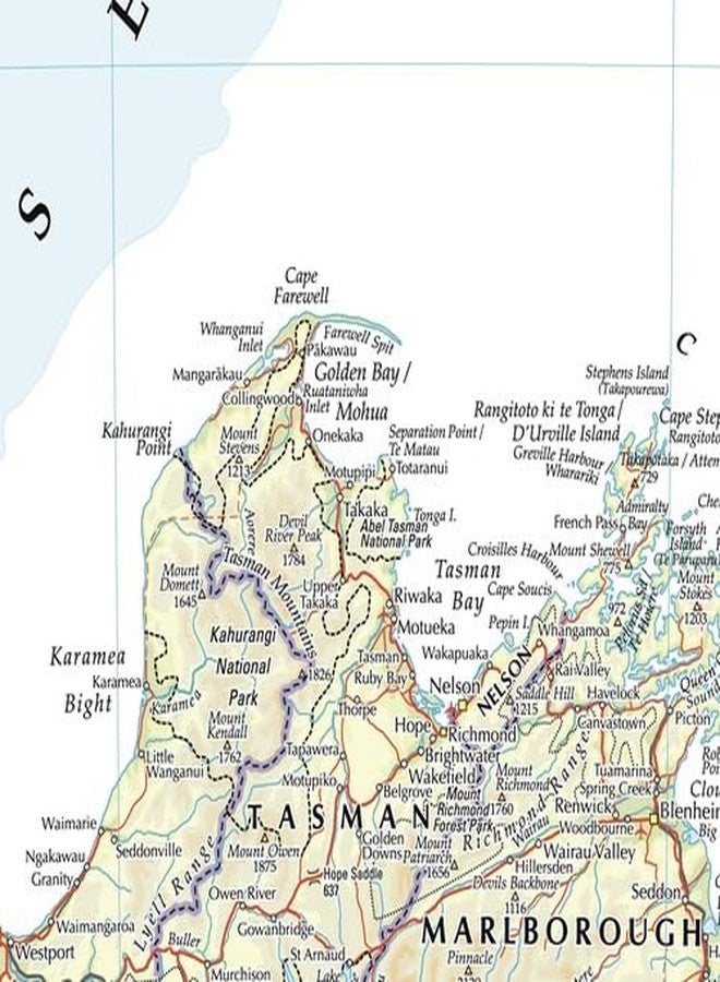 MapSherpa The Times Atlas: New Zealand - 36.5 x 26.75 inch Poster - Front Lamination - Image 2