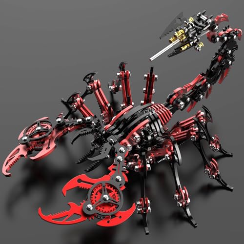 Metalkitor Scorpion 3D Metal Puzzles Kits for Adults Teens 454 Pcs Mechanical Assembly Models 4 Hours to Build Ideal for Gifts and Decorations Red and Black - Image 5