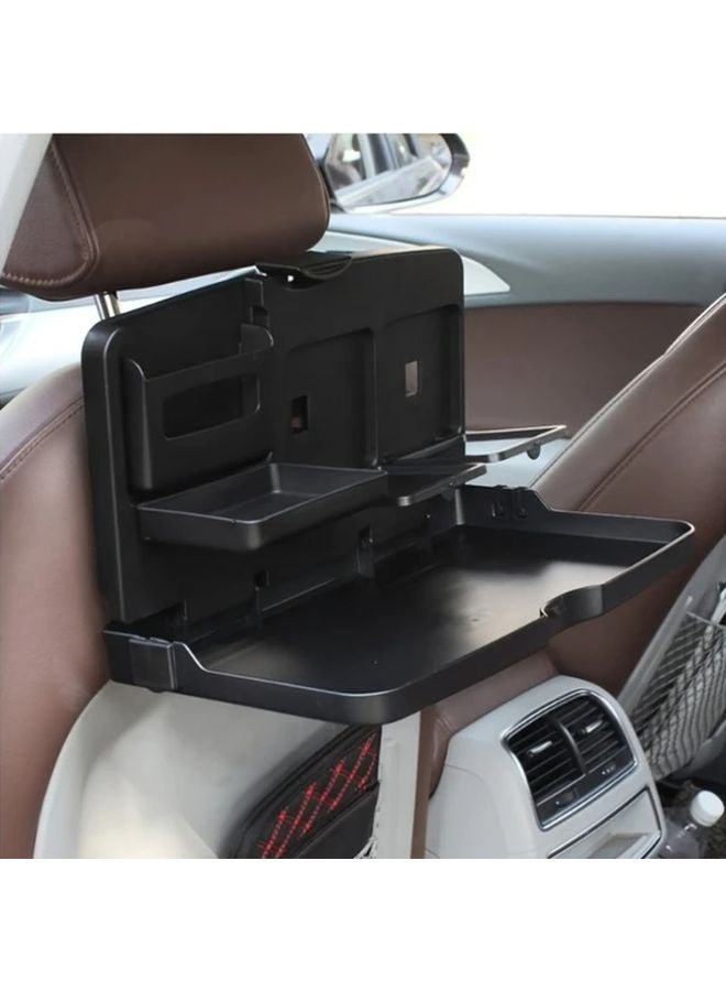 1pc Car Back Seat Organizer Foldable Tray Cup Holders Phone Slot ABS Material Storage - Image 2