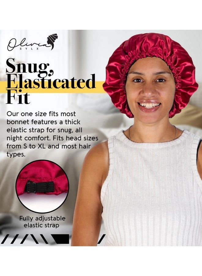Olivia Sylx Satin Cap For Sleepingsilk Bonnet For Curly Hairsilk Hair Bonnetsleep Capsatin Hair Cap For Shower - Image 3